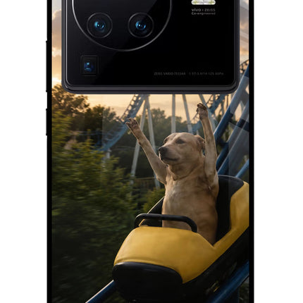 Rollercoaster Dog Vivo X80 Pro Glass Case