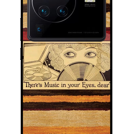 Vinyl Stripes Vivo X80 Pro Glass Case Back Cover by Casekaro