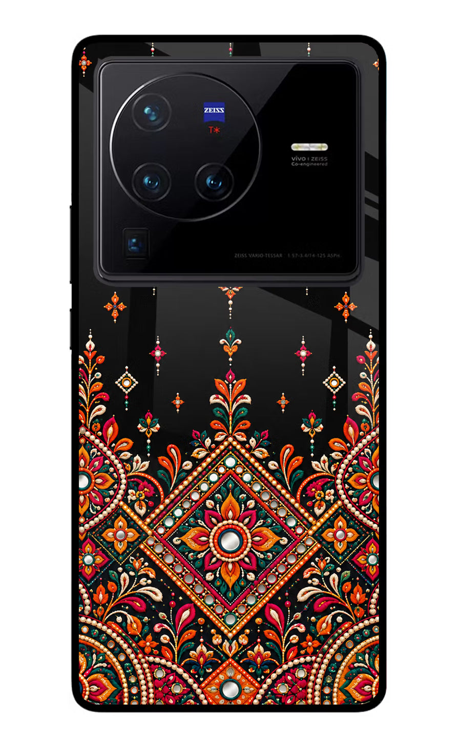 Noir Mehfil Vivo X80 Pro Back Cover, Glass case