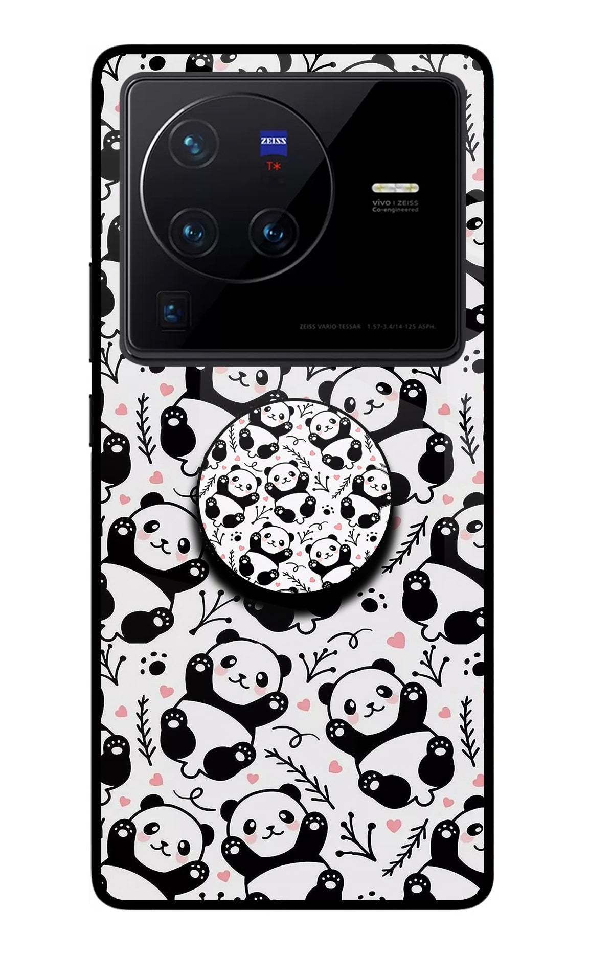 Cute Panda Vivo X80 Pro Glass Case