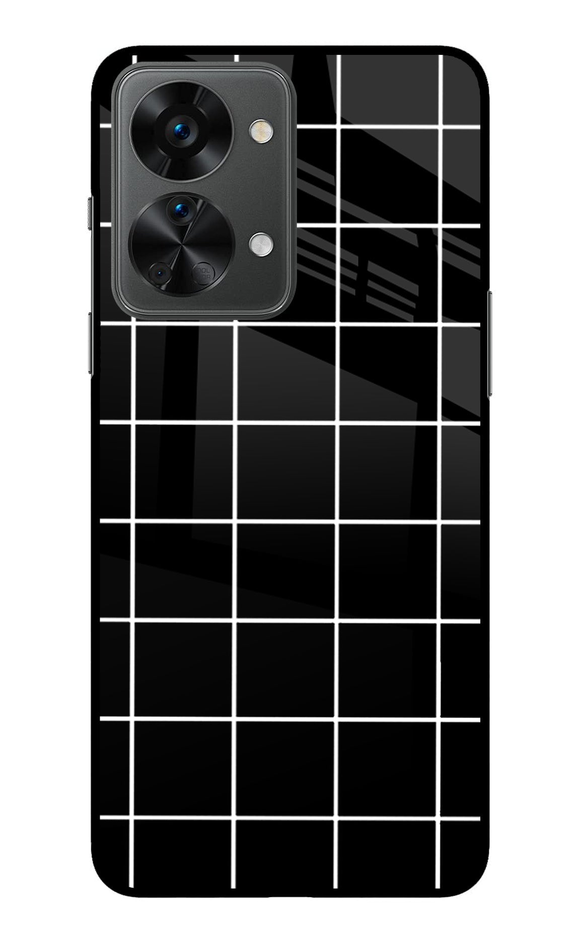 White Grid OnePlus Nord 2T 5G Back Cover