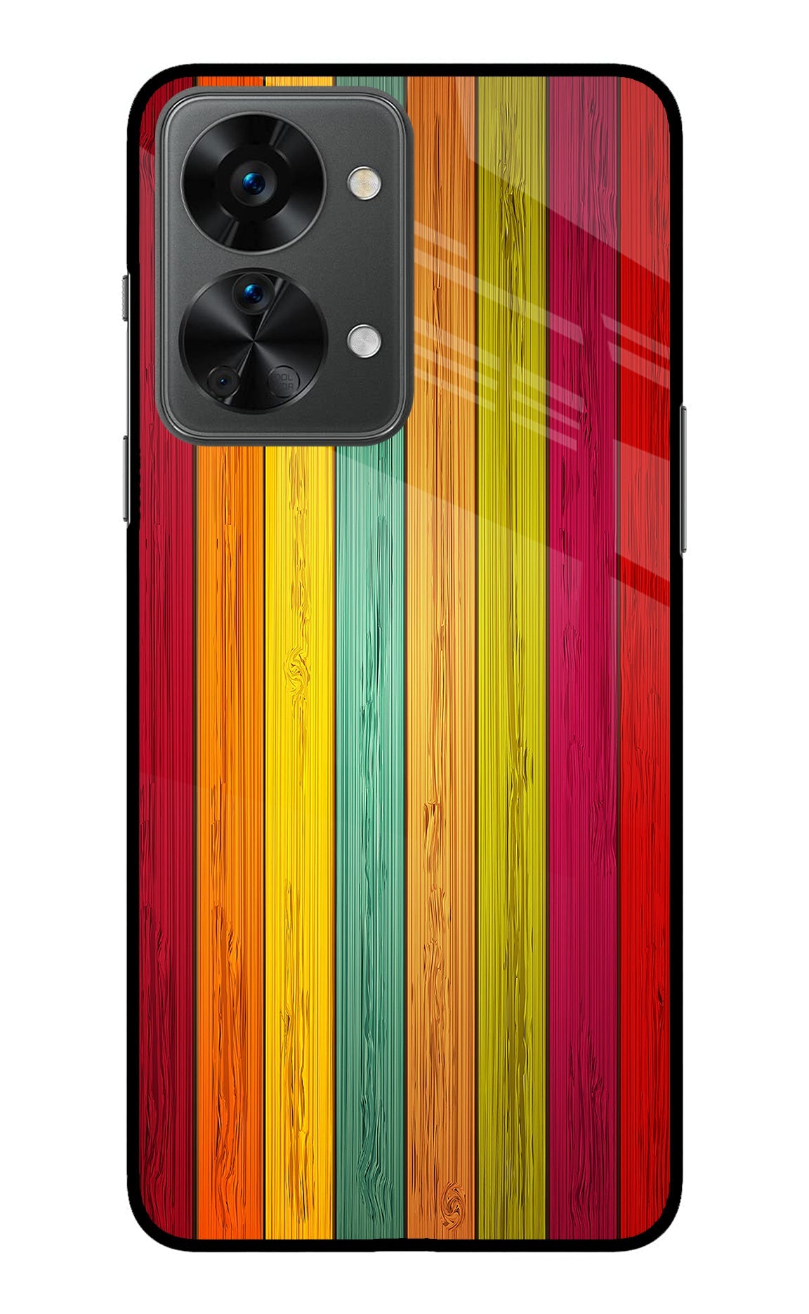 Multicolor Wooden OnePlus Nord 2T 5G Back Cover