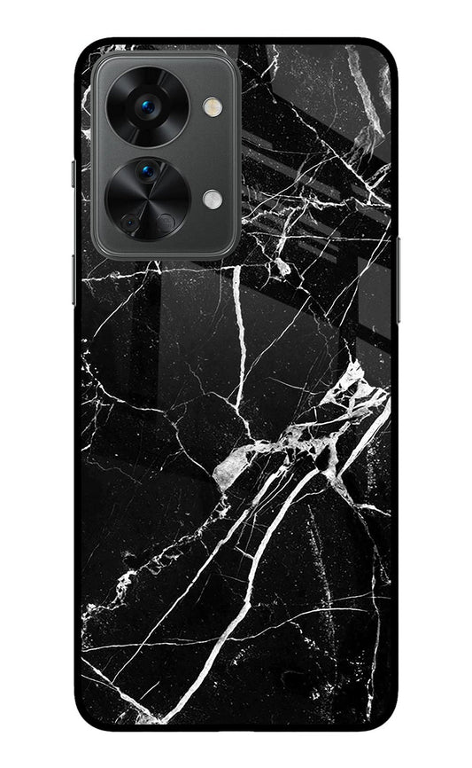 Black Marble Pattern OnePlus Nord 2T 5G Glass Case