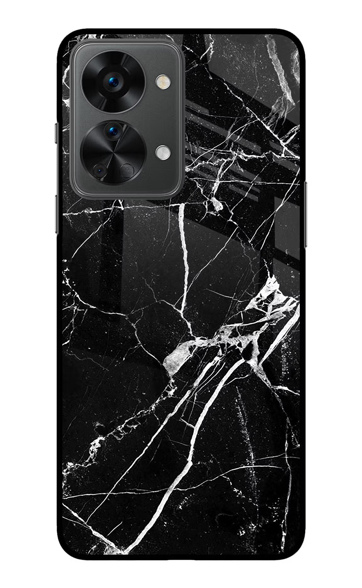 Black Marble Pattern OnePlus Nord 2T 5G Glass Case