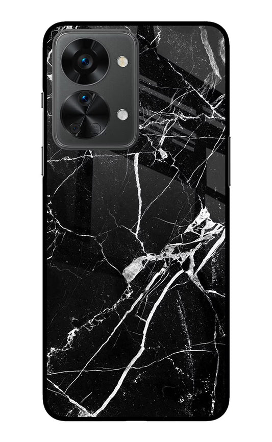 Black Marble Pattern OnePlus Nord 2T 5G Glass Case