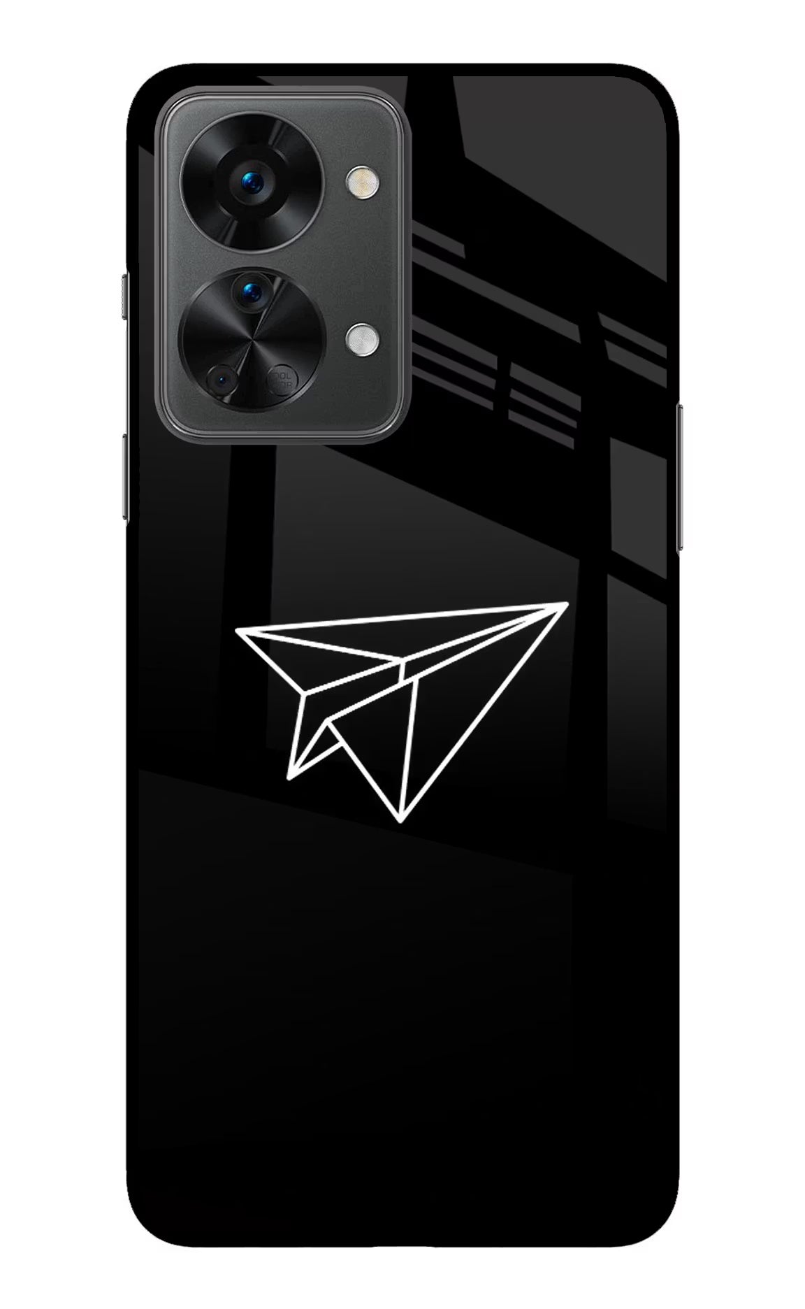 Paper Plane White OnePlus Nord 2T 5G Glass Case Back Cover by Casekaro