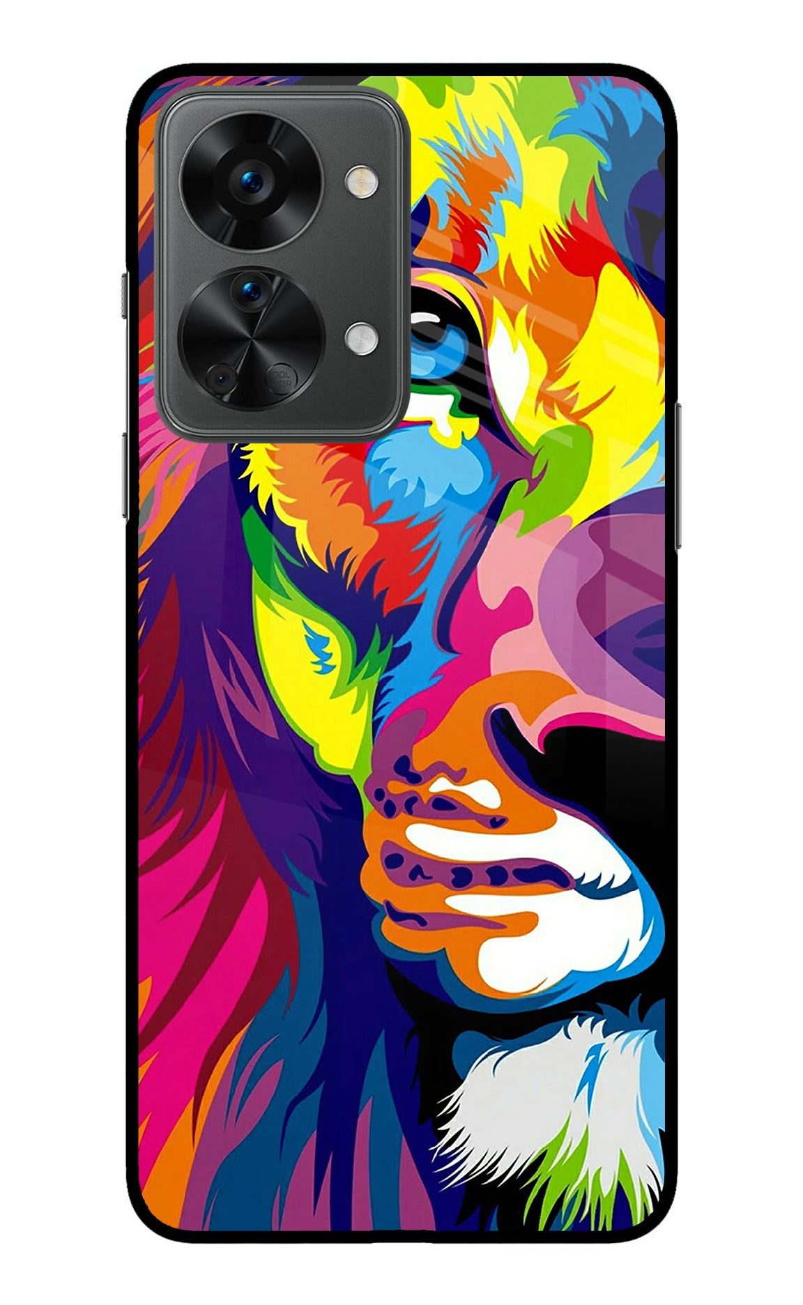 Lion Half Face OnePlus Nord 2T 5G Glass Case
