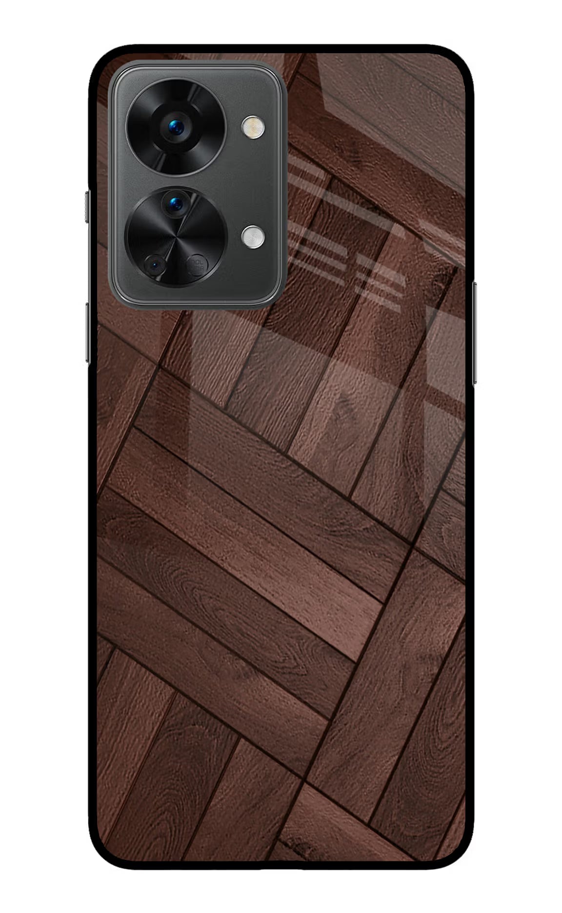 Wooden Texture Design OnePlus Nord 2T 5G Glass Case Back Cover by Casekaro
