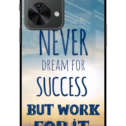 Never Dream For Success But Work For It OnePlus Nord 2T 5G Glass Case