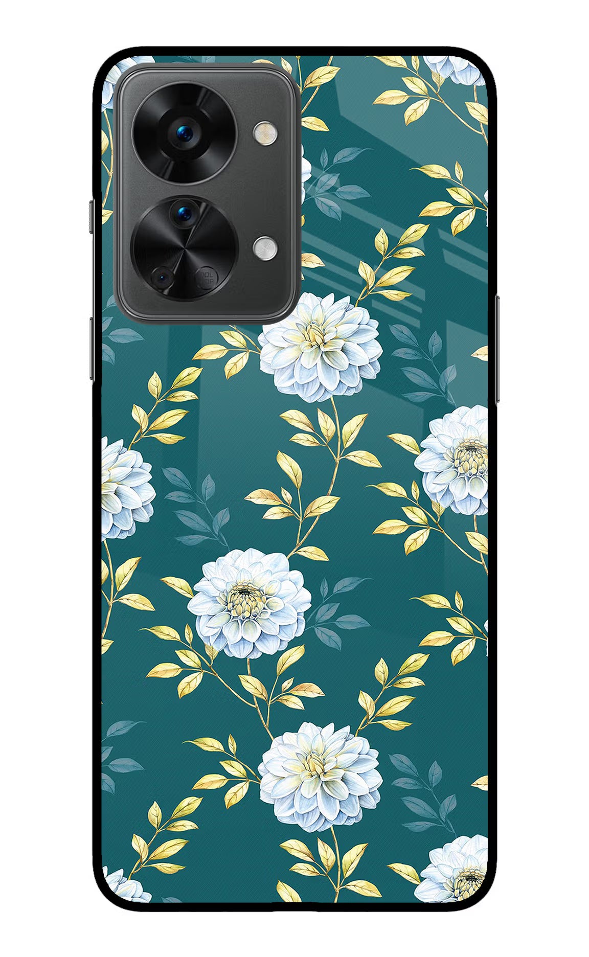Flowers OnePlus Nord 2T 5G Glass Case Back Cover by Casekaro