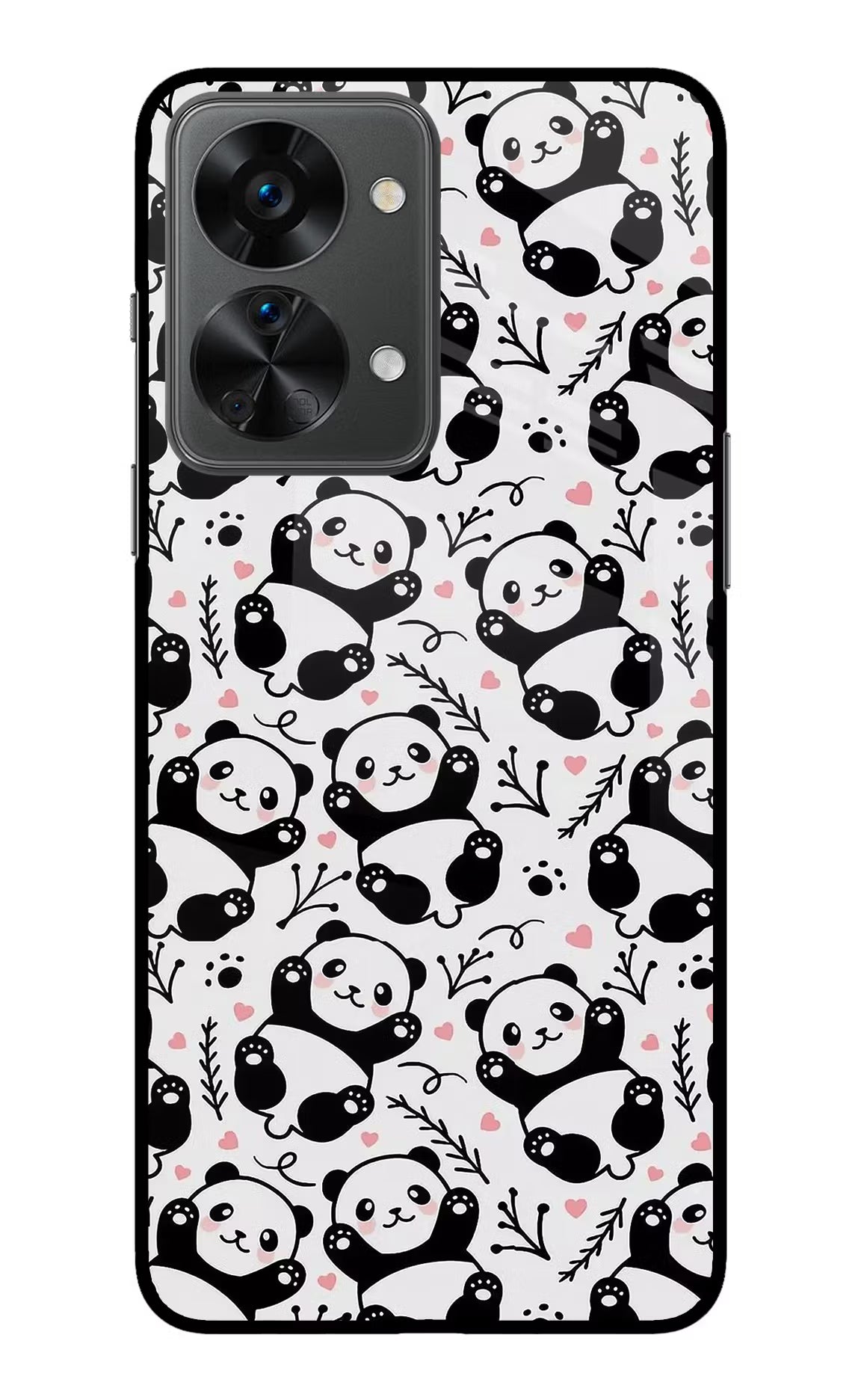 Cute Panda OnePlus Nord 2T 5G Glass Case Back Cover by Casekaro