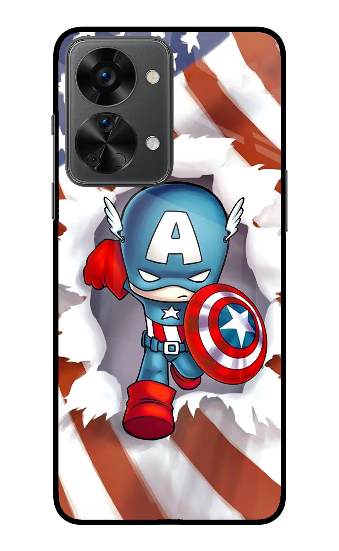 Captain America OnePlus Nord 2T 5G Glass Case Back Cover by Casekaro
