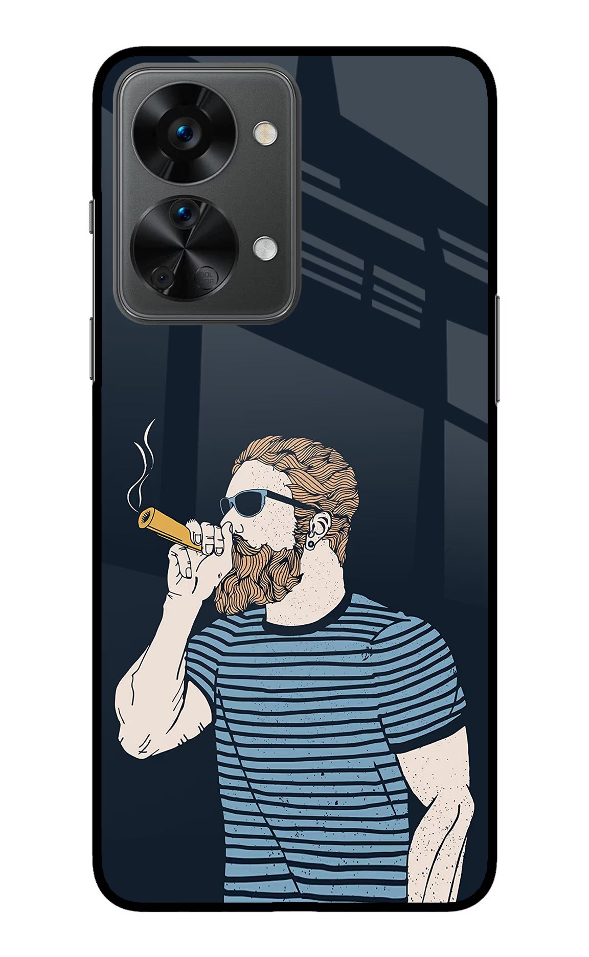 Smoking OnePlus Nord 2T 5G Glass Case Back Cover by Casekaro