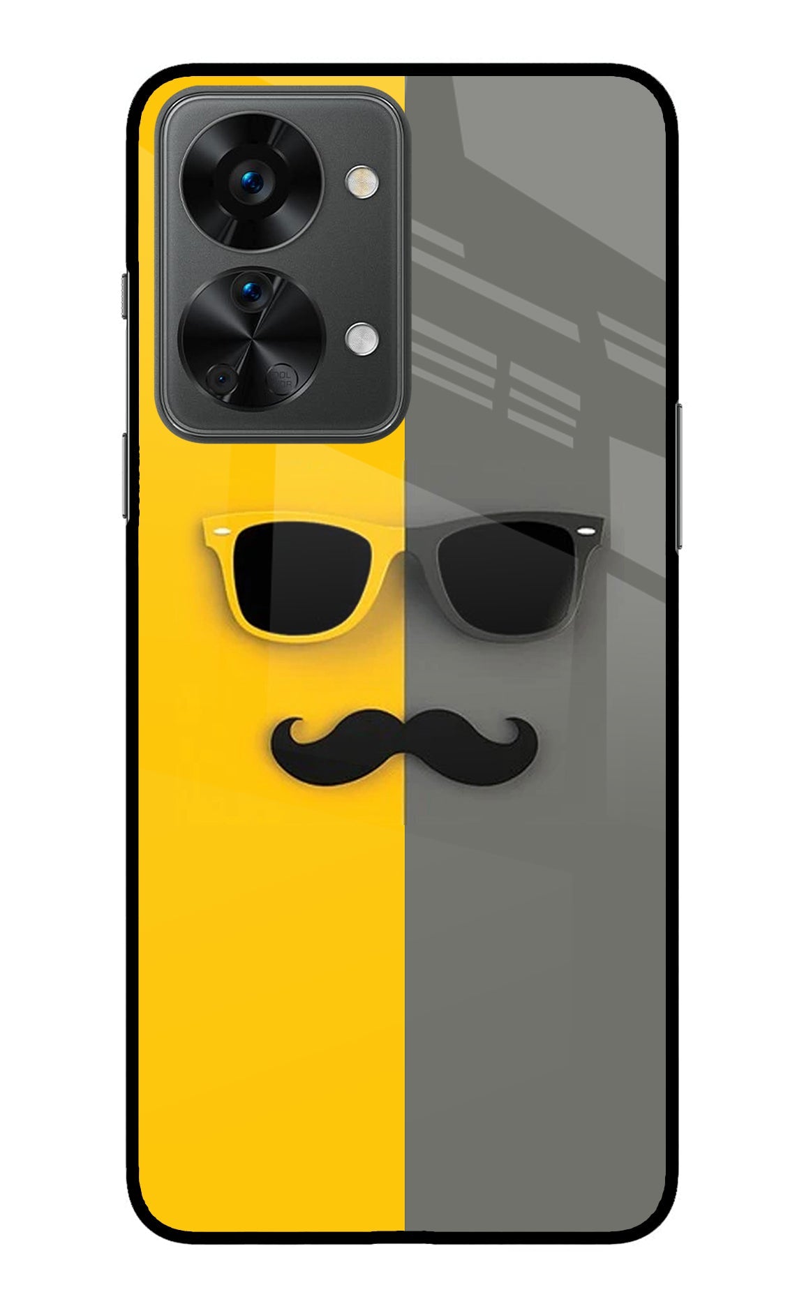 Sunglasses with Mustache OnePlus Nord 2T 5G Back Cover