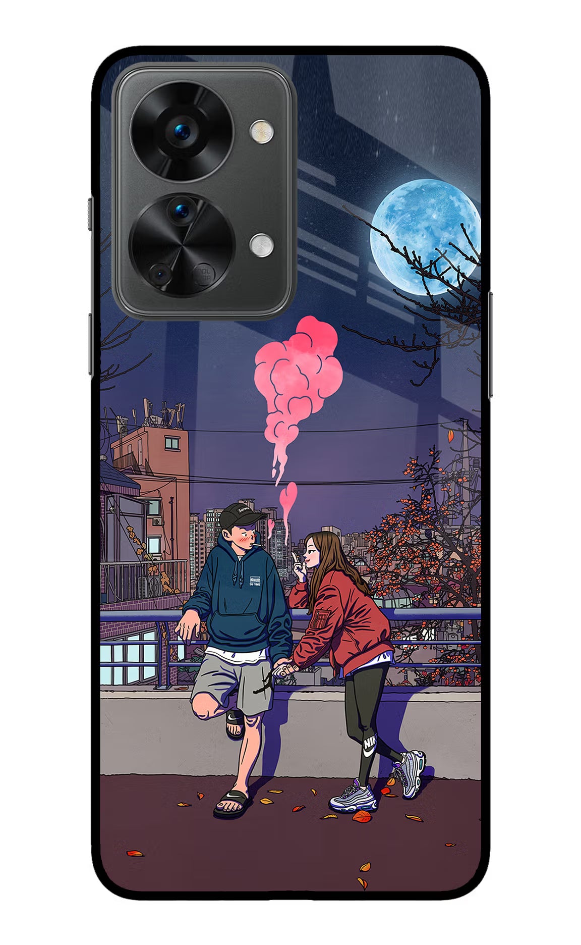 Chilling Couple OnePlus Nord 2T 5G Glass Case Back Cover by Casekaro