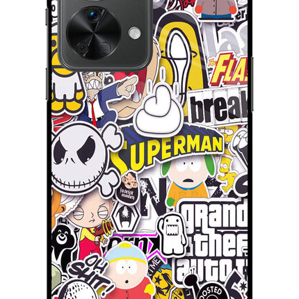 Sticker Bomb OnePlus Nord 2T 5G Glass Case