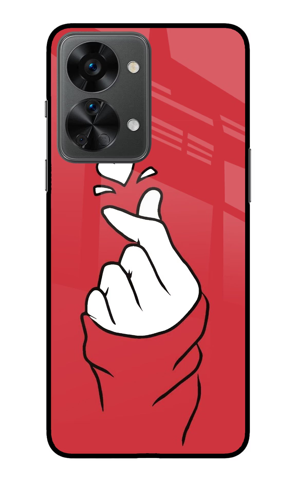 Korean Love Sign OnePlus Nord 2T 5G Glass Case Back Cover by Casekaro