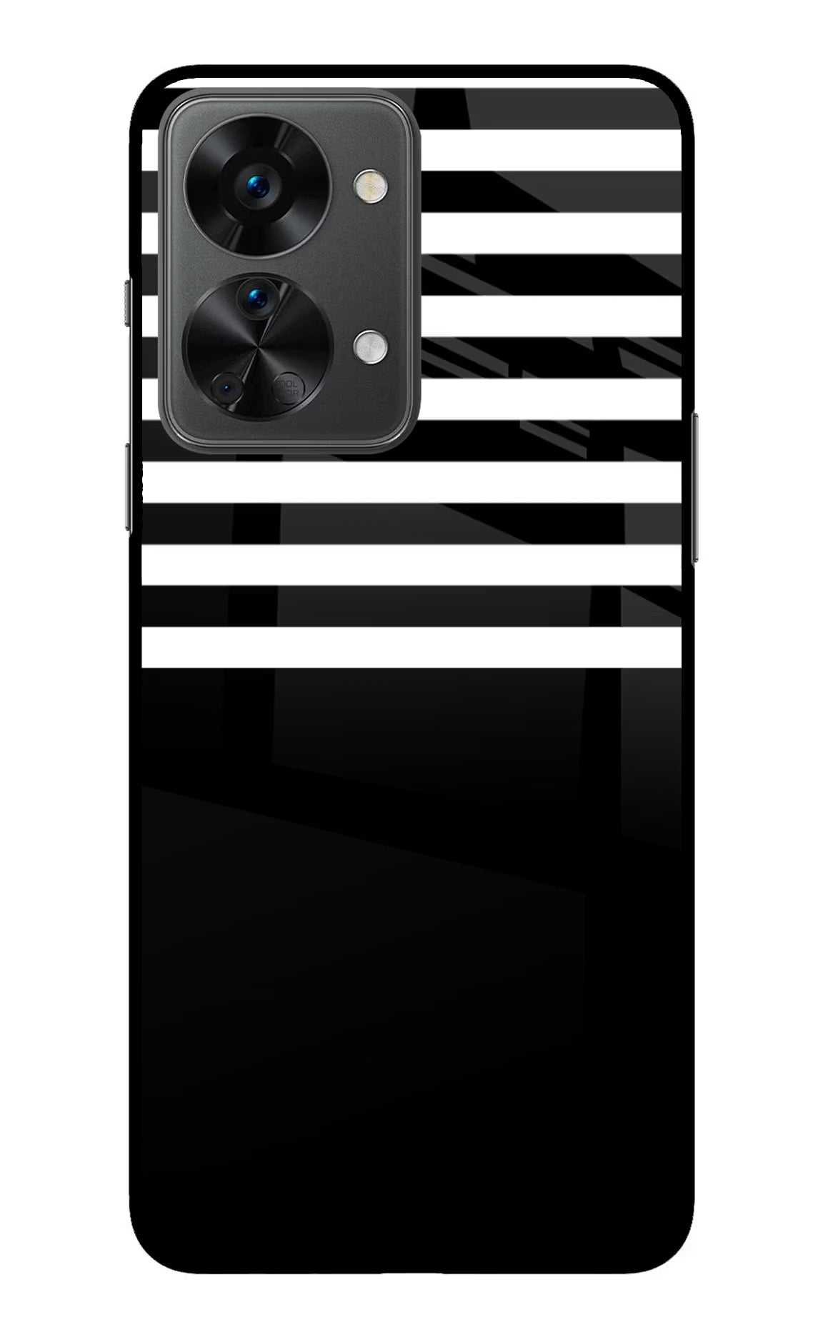Black and White Print OnePlus Nord 2T 5G Glass Case Back Cover by Casekaro