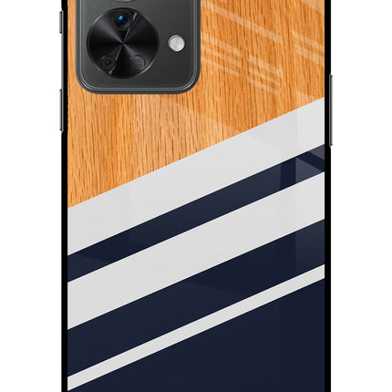 Blue and white wooden OnePlus Nord 2T 5G Glass Case