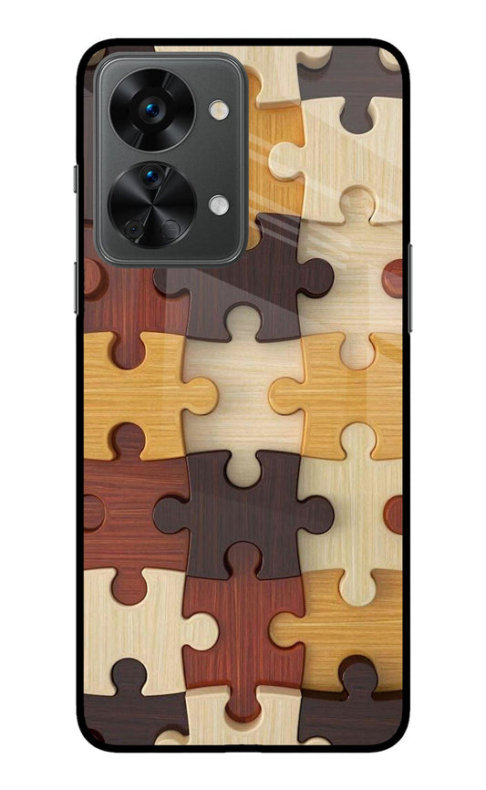 Wooden Puzzle OnePlus Nord 2T 5G Glass Case