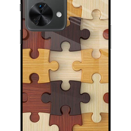 Wooden Puzzle OnePlus Nord 2T 5G Glass Case