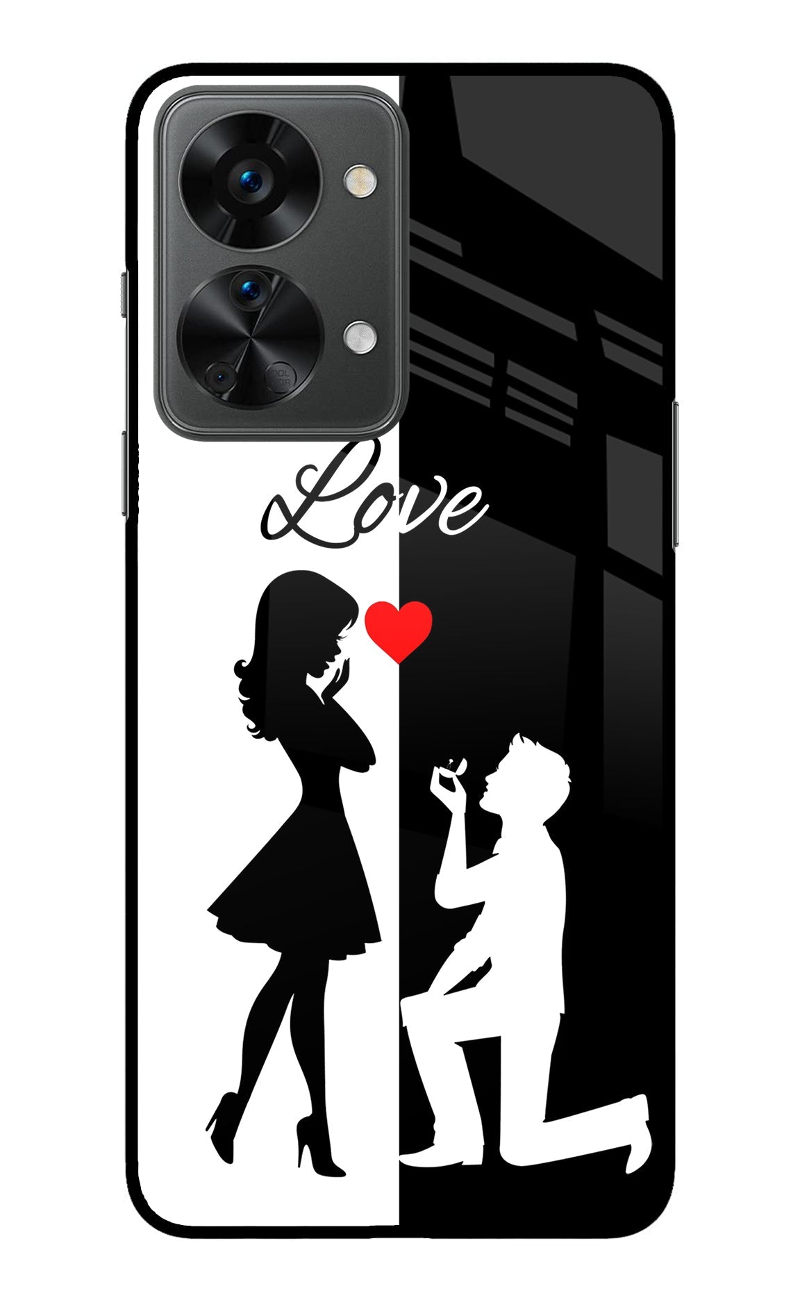 Love Propose Black And White OnePlus Nord 2T 5G Back Cover