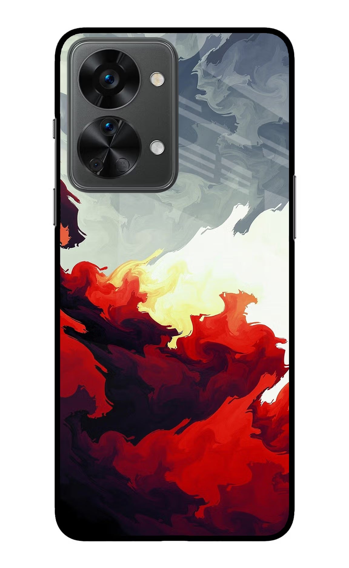 Fire Cloud OnePlus Nord 2T 5G Glass Case Back Cover by Casekaro