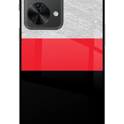 Tri Color Pattern OnePlus Nord 2T 5G Glass Case Back Cover by Casekaro