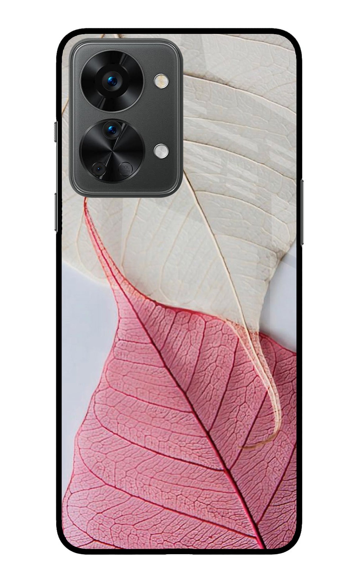 White Pink Leaf OnePlus Nord 2T 5G Back Cover