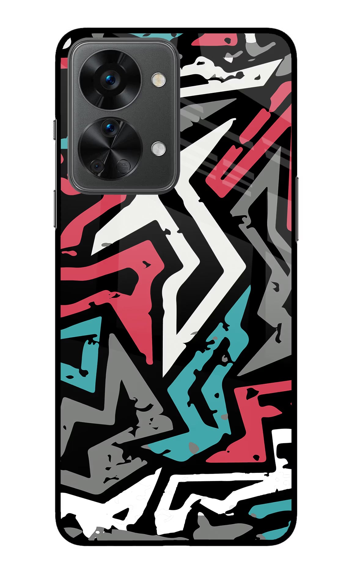 Geometric Graffiti OnePlus Nord 2T 5G Glass Case Back Cover by Casekaro