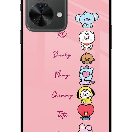 BTS names OnePlus Nord 2T 5G Glass Case Back Cover by Casekaro