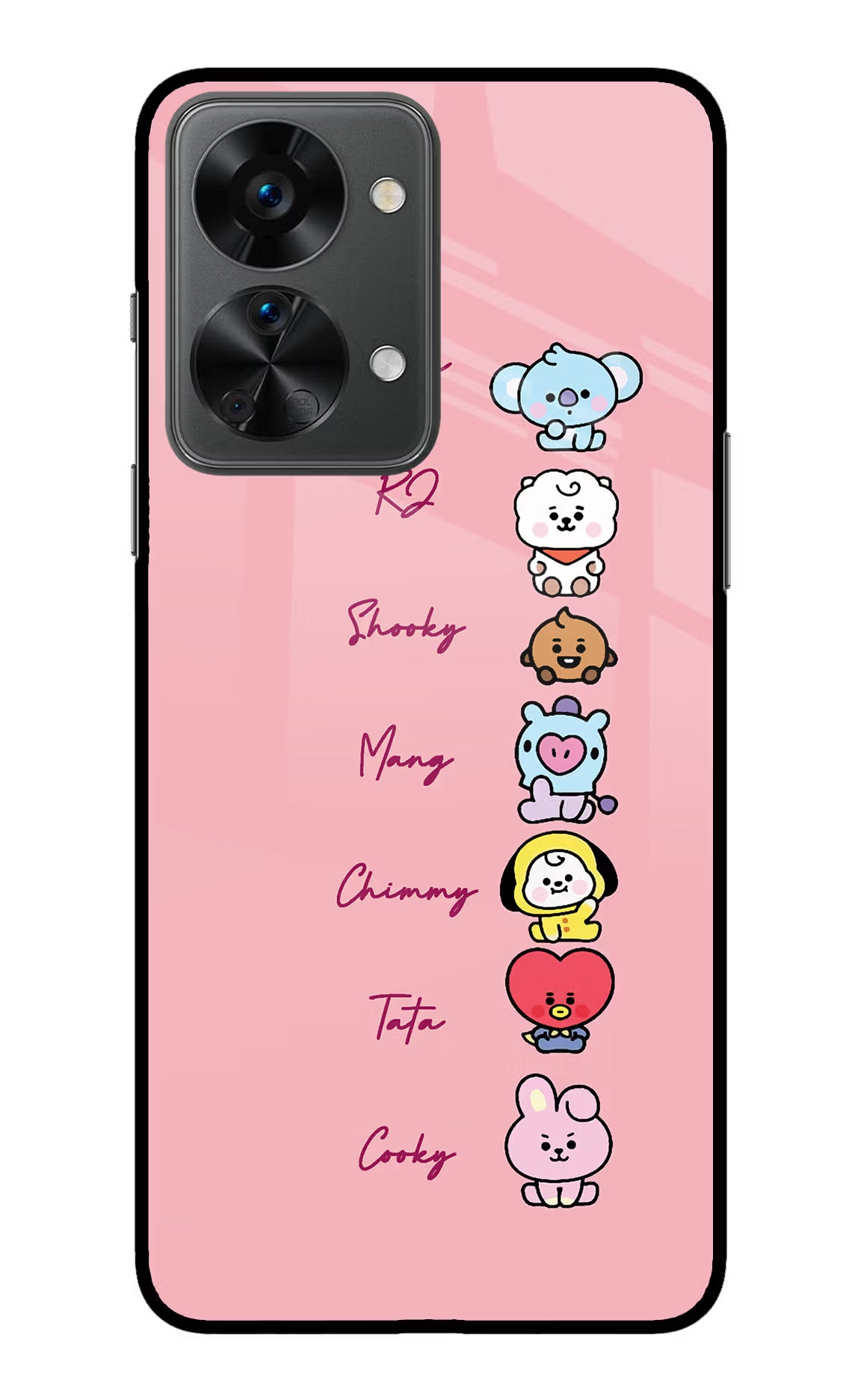 BTS names OnePlus Nord 2T 5G Glass Case Back Cover by Casekaro