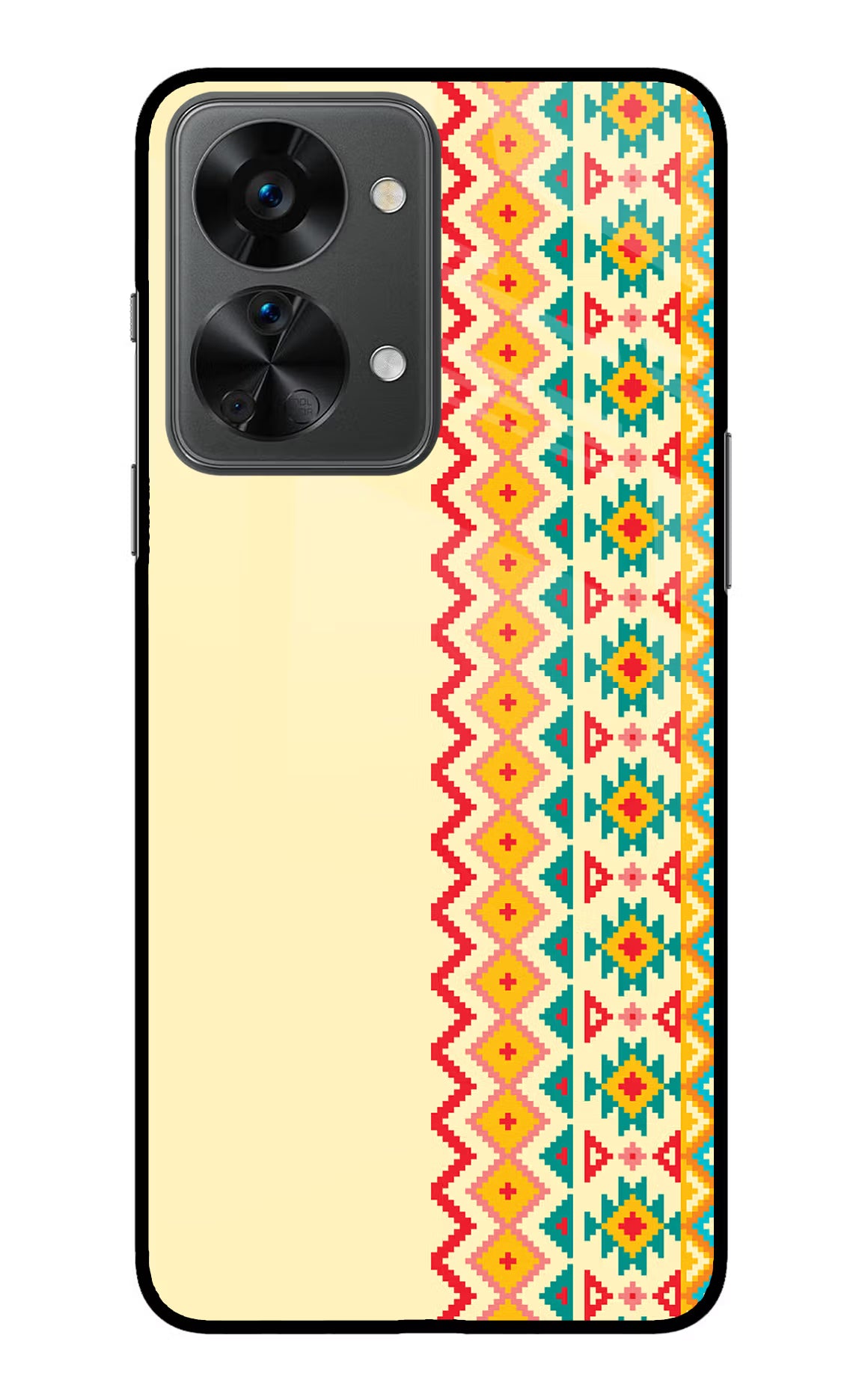 Ethnic Seamless OnePlus Nord 2T 5G Glass Case Back Cover by Casekaro