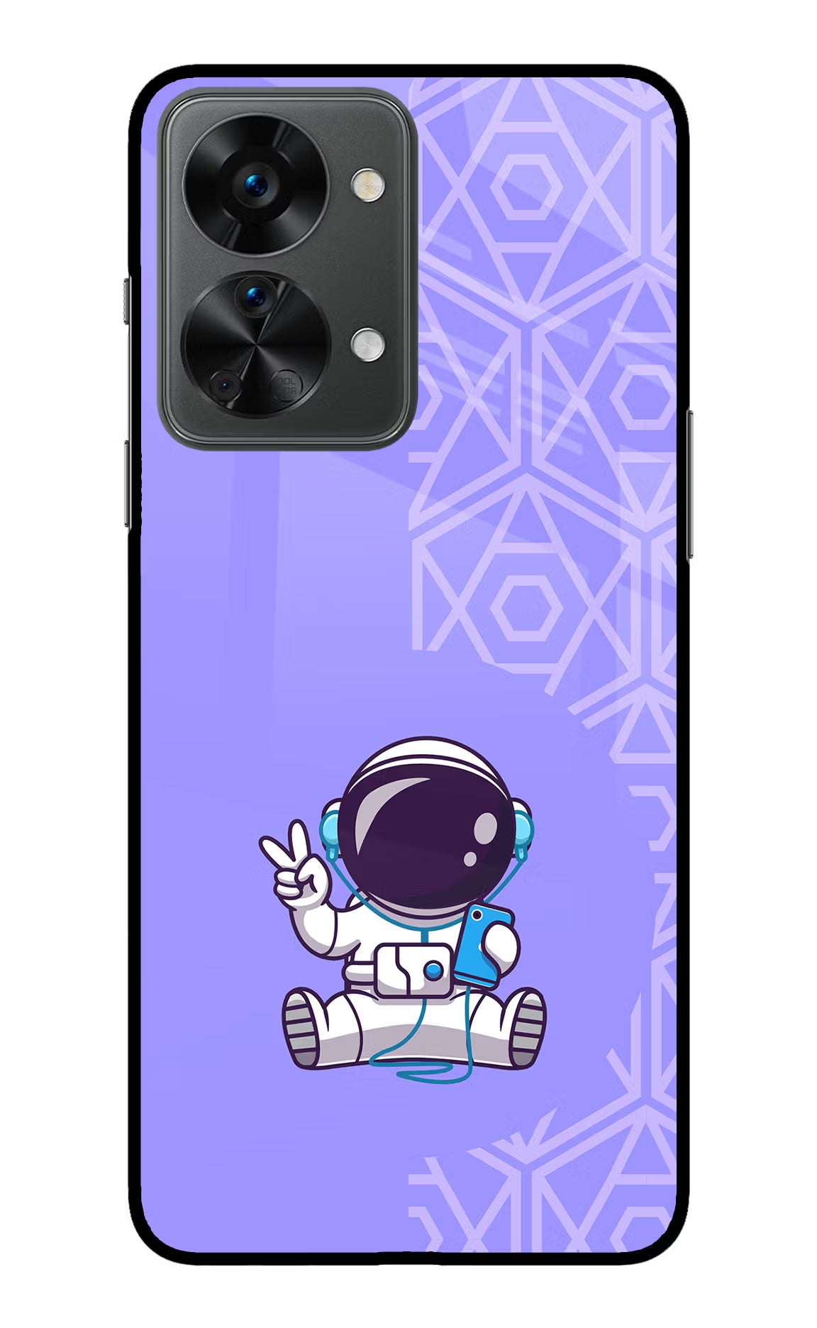 Cute Astronaut Chilling OnePlus Nord 2T 5G Glass Case Back Cover by Casekaro