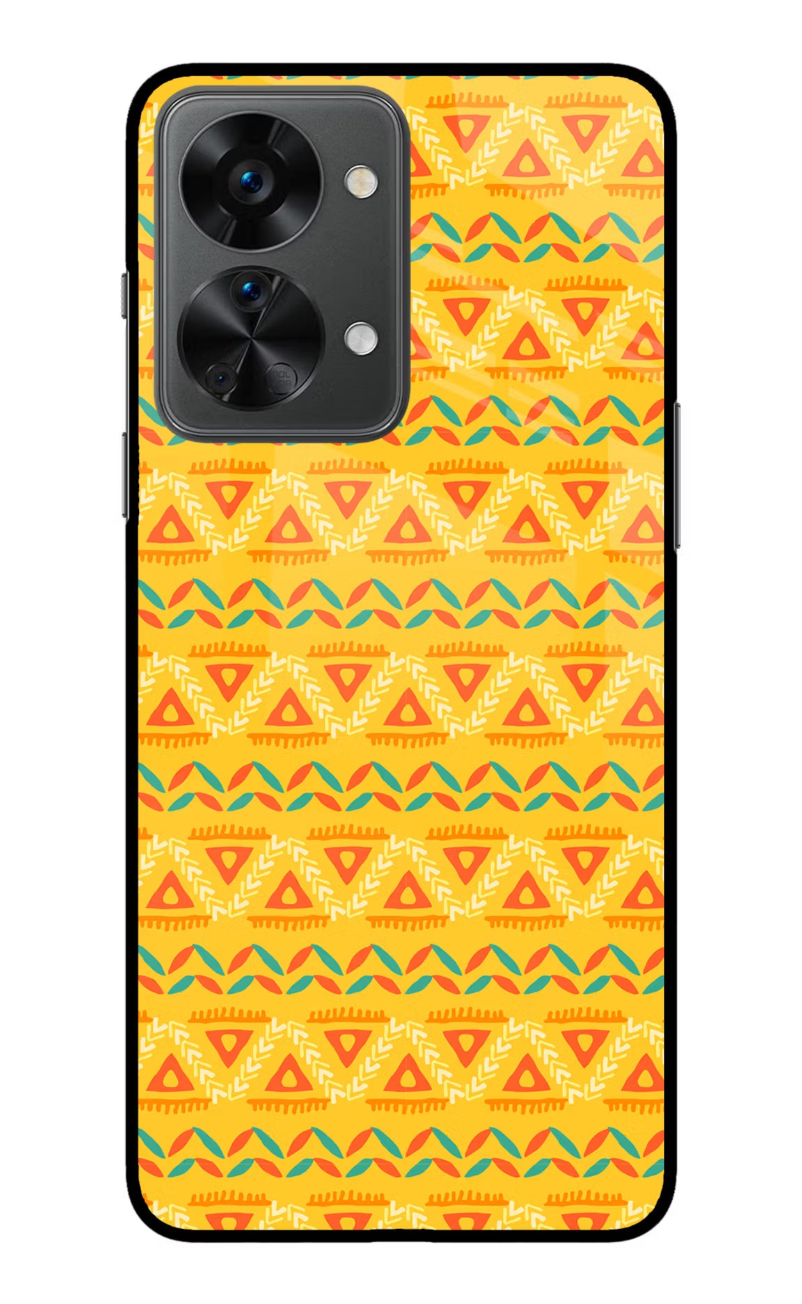 Tribal Pattern OnePlus Nord 2T 5G Glass Case Back Cover by Casekaro