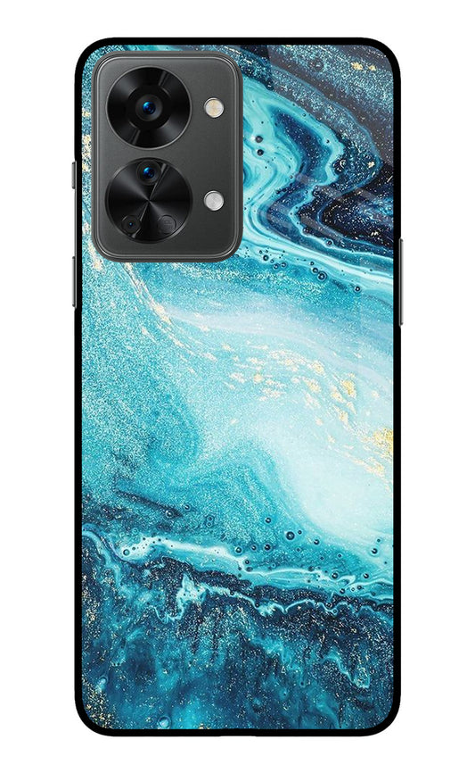 Blue Glitter Marble OnePlus Nord 2T 5G Glass Case