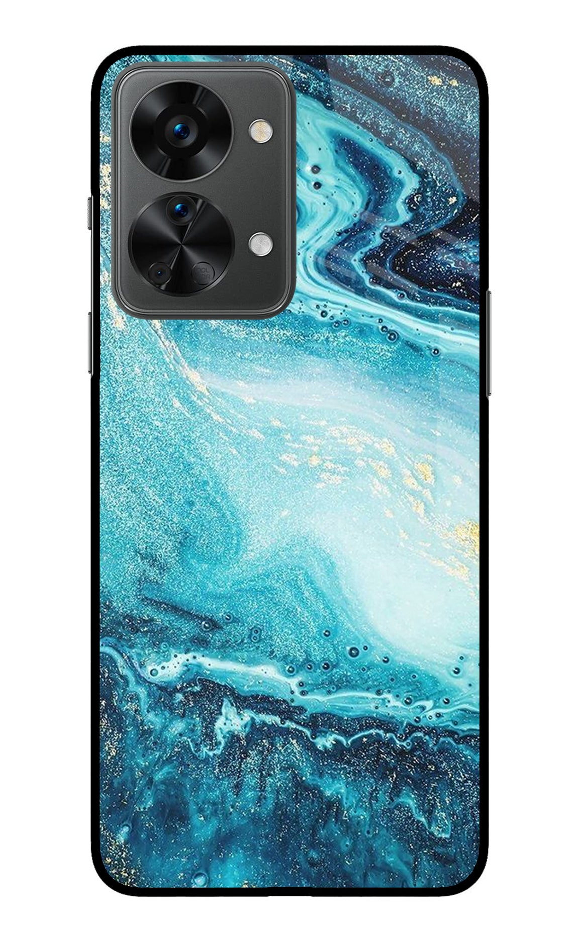 Blue Glitter Marble OnePlus Nord 2T 5G Back Cover