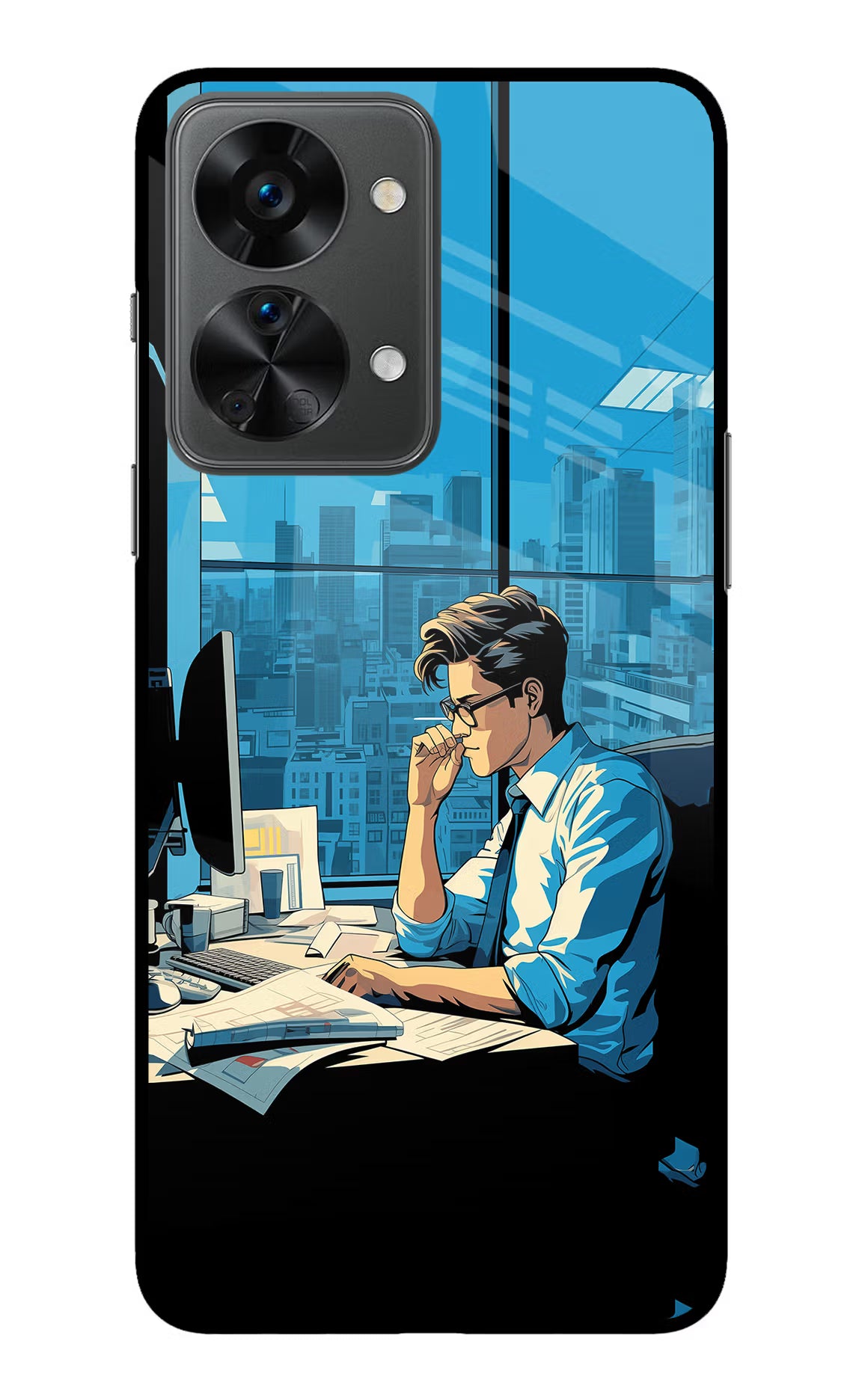 Focused Hustler (AI Generated) OnePlus Nord 2T 5G Glass Case