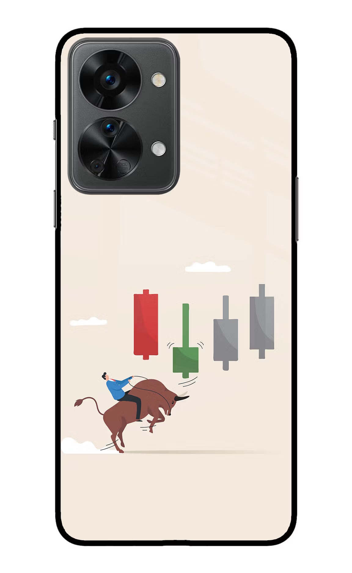Bull Trading Momentum OnePlus Nord 2T 5G Glass Case Back Cover by Casekaro
