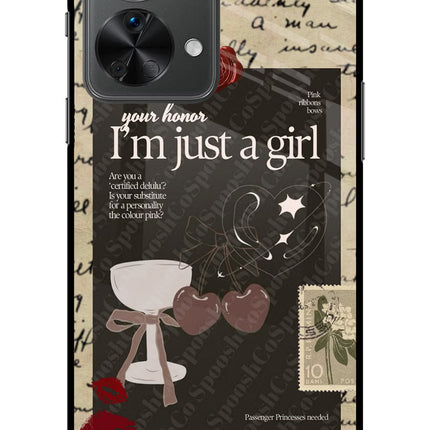 I am just a girl OnePlus Nord 2T 5G Glass Case