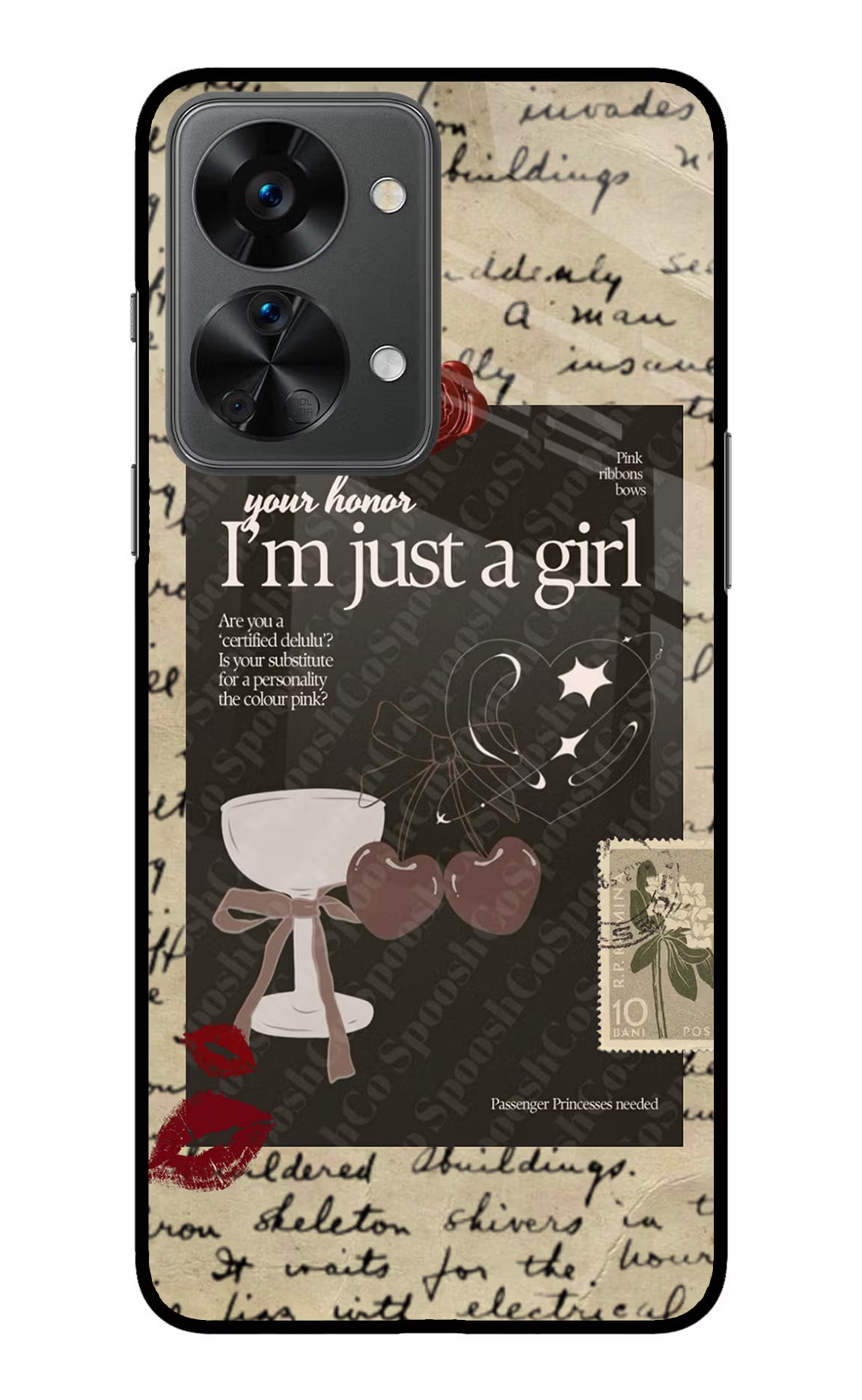 I am just a girl OnePlus Nord 2T 5G Glass Case Back Cover by Casekaro