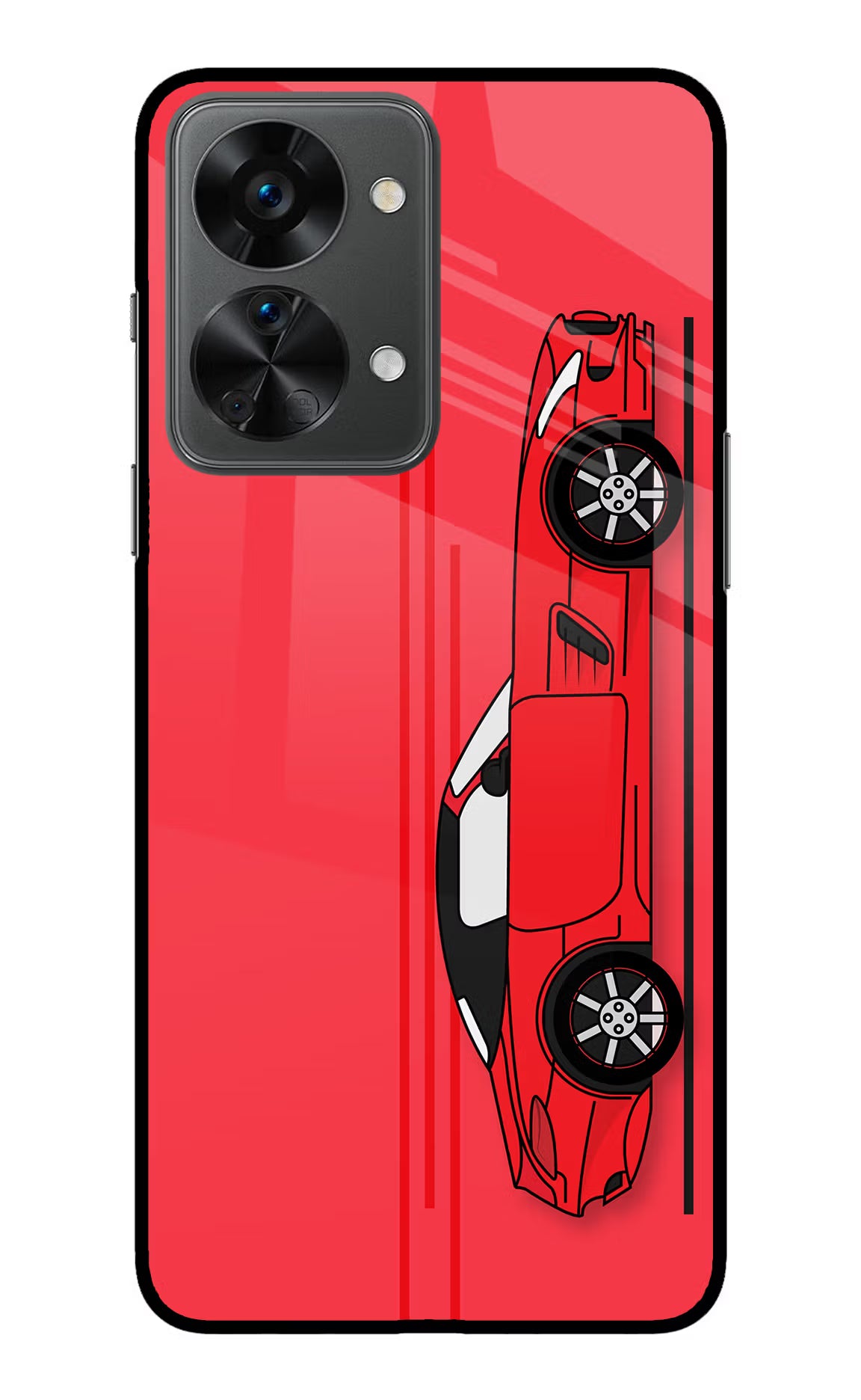Red Velocity OnePlus Nord 2T 5G Glass Case Back Cover by Casekaro