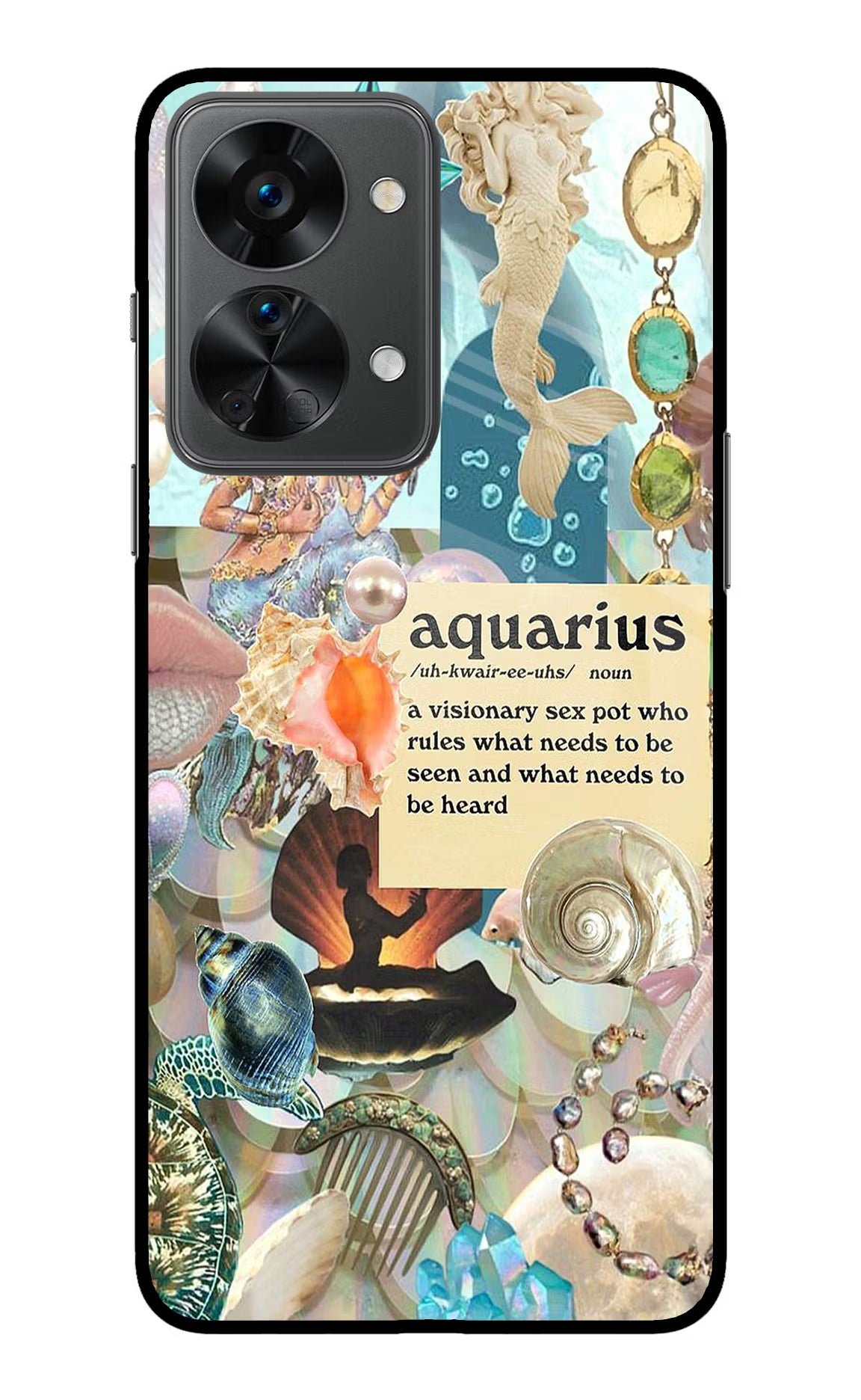 Aquarius Zodiac OnePlus Nord 2T 5G Glass Case Back Cover by Casekaro
