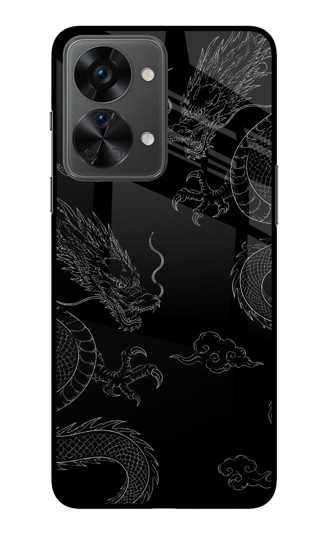 Twin Dragons OnePlus Nord 2T 5G Glass Case Back Cover by Casekaro