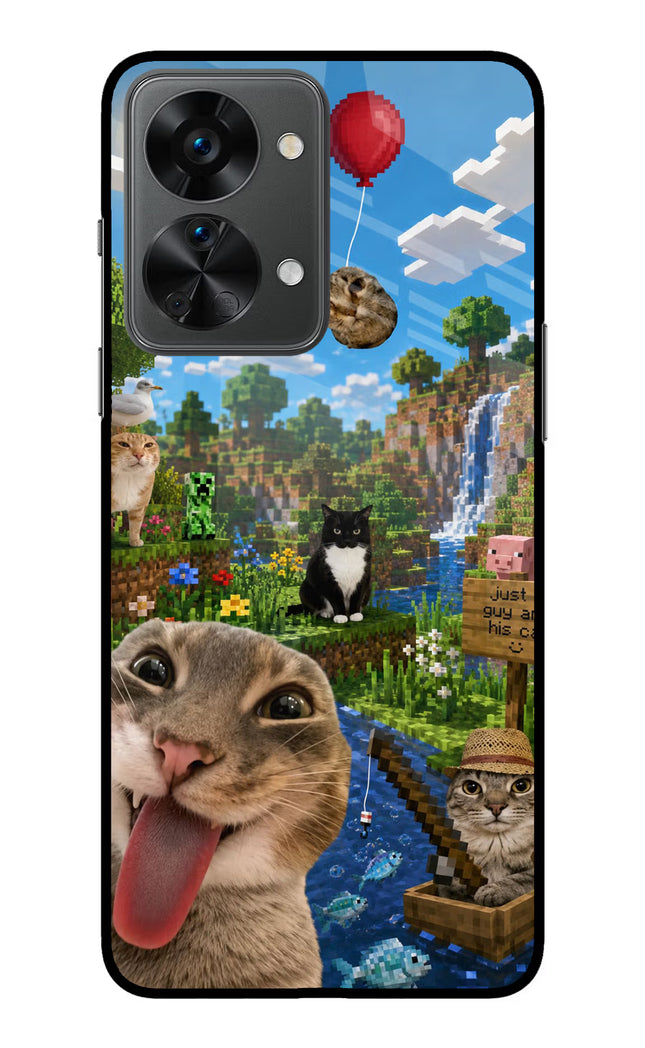 Minecraft Cat Chaos OnePlus Nord 2T 5G Glass Case