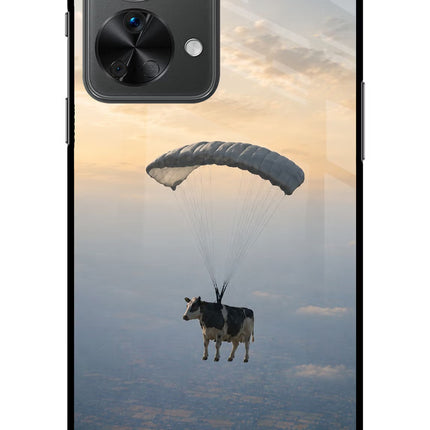 Skydiving Cow OnePlus Nord 2T 5G Glass Case