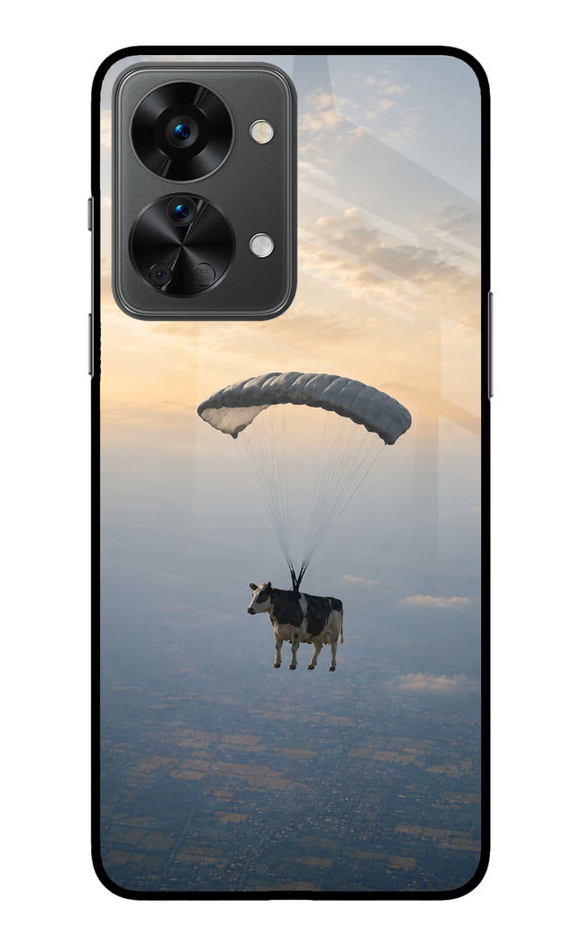 Skydiving Cow OnePlus Nord 2T 5G Glass Case