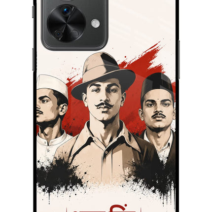 Bhagat Singh Trio OnePlus Nord 2T 5G Glass Case Back Cover by Casekaro