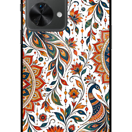 White Mayura OnePlus Nord 2T 5G Glass Case