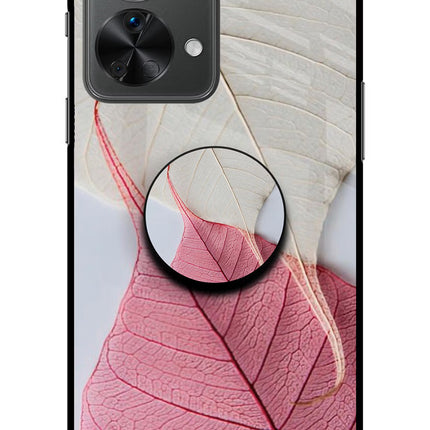 White Pink Leaf OnePlus Nord 2T 5G Glass Case